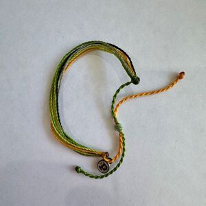 Pura Vida Green Yellow Grey Black String Bracelet